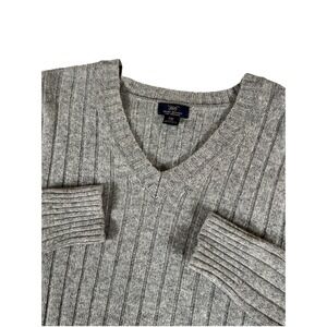 Brooks Brothers 346 Gray Pure Lambswool Sweater Men's XXL Classic Grandpa Warm